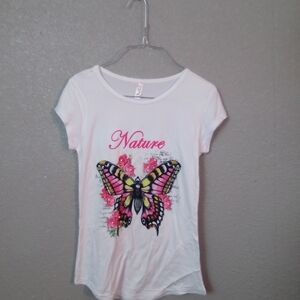 Nature Women Butterfly T-Shirt - White ( Box DW )